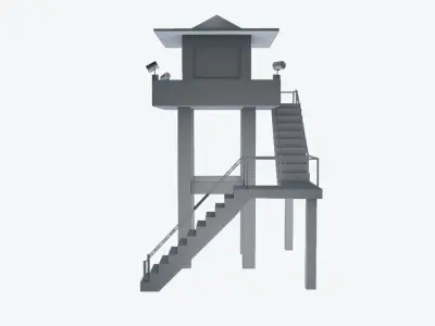 Looktout Tower - Whatch Tower - Lowpoly Low-poly 3D model
