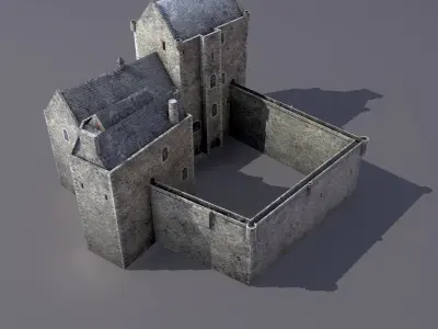 Castle Doune Low-poly 3D model