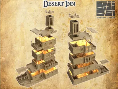 Desert Inn Tabletop Terrain 28 mm 3D print model