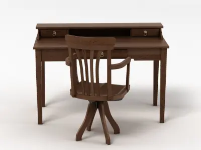 Bureau With Chair 3D model