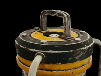 Sci-Fi power cell Low-poly 3D model