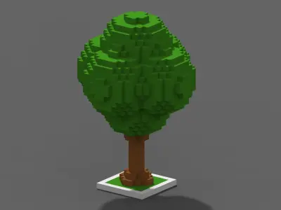 Tree Voxel - 4 Low-poly 3D model