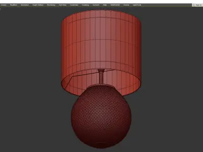  Permelia Grey Hobnail Glass Table Lamp Low-poly 3D model