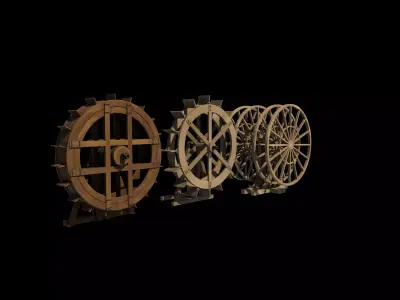 Watermill wheel set  3D model