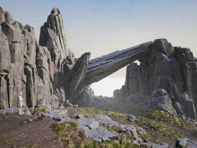 Modular Realistic Looking Cliffs and Rocks UE Low-poly 3D model