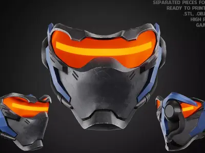 Overwatch Soldier-76 Mask for cosplay 3D print model