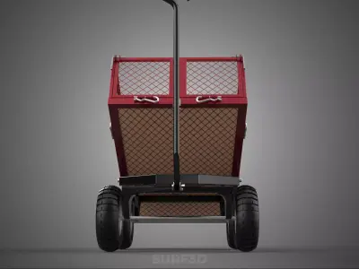 COLLAPSIBLE MESH FOLDABLE FOLD TROLLEY TROLLY CART WAGON TRAILER 3D model
