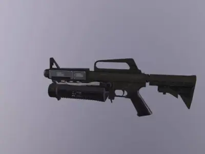 Modern Grenade Gun Low-poly 3D model