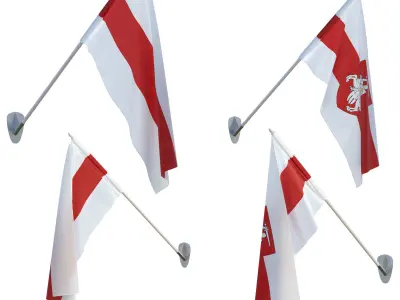 Flagpole Belarus Free 3D model