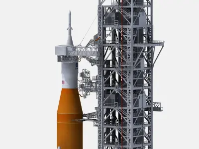  Space Launch System On Launchpad 