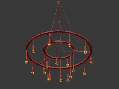 VAGHE circular chandelier with lights 3D model