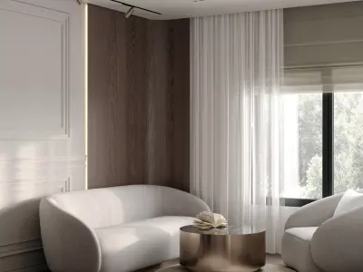 Stylish Offices in nude shades  3D model