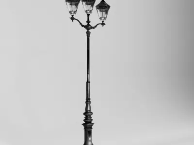 paris courcelles street light for carlier hotel  3d models Low-poly 3D model