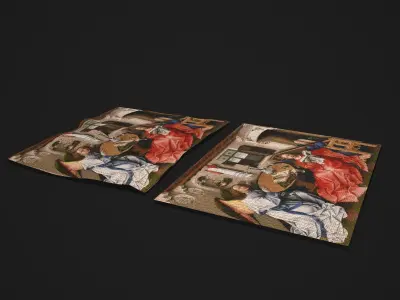 Merode Alter Piece Center Tapestry Low-poly 3D model