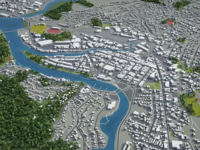Whangarei  Low-poly 3D model