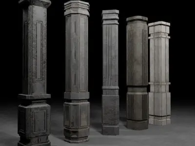 Brutalist Pillars 3D model