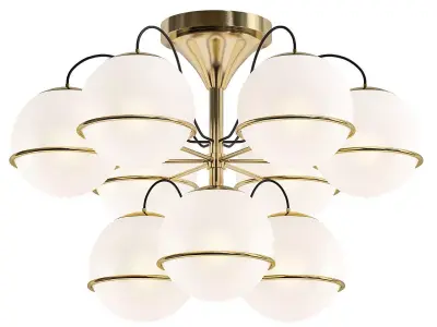 Untitled brass ceiling light with glass globes 3D model
