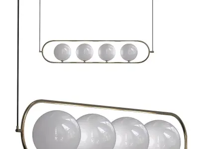 ABBACUS pendant light with three balls hanging from it 3D model