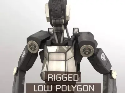 Sentinel Bot LP Rigged Low-poly 3D model