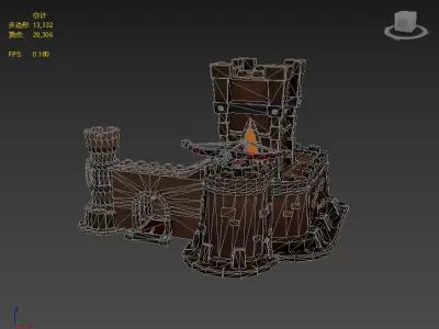 Next Generation Orc Barracks Low-poly 3D model