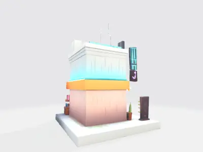 Lowpoly shop Low-poly 3D model