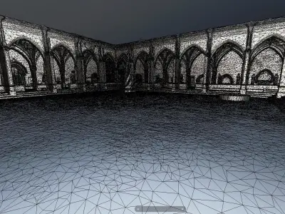 Gothic cathedral cloister full photogrammetry scan 3D model