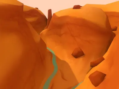 Canyon - Hand Painted Low-poly 3D model