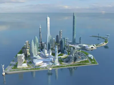 Future city 3D model shop