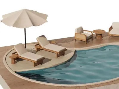 Swimming pool Set1 3D model