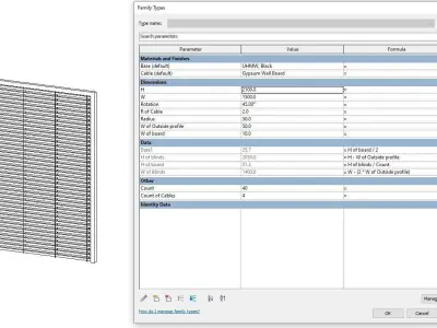 Roller Blinds - Full parametric Revit Family Low-poly 3D model