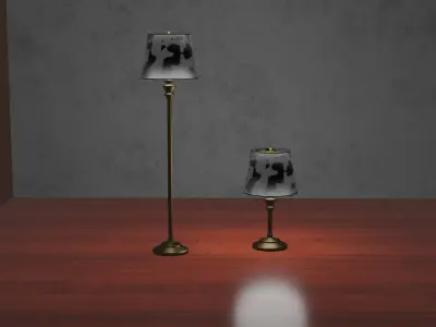 Cow Hide Lamps Low-poly 3D model