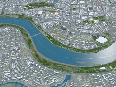 Shenyang Liaoning China 50km AI Low-poly 3D model