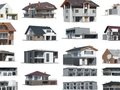 43 Models of Houses 3D Model Pack