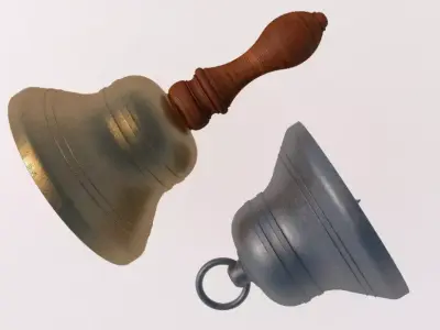 D Hand Bell Brass 2 3D model