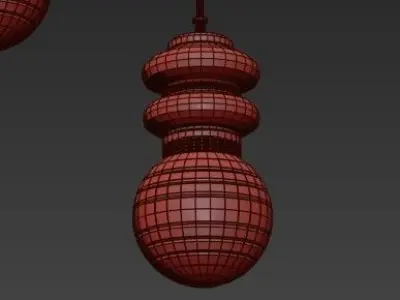 Red Ceramic Pendants Lamp 3D model