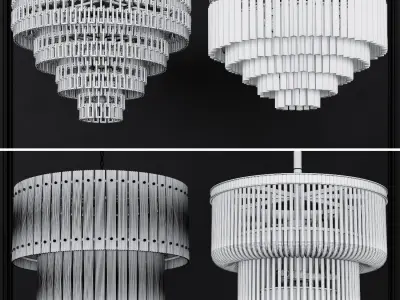 4 type Restoration Hardware Round Chandelier Set 003 3D model
