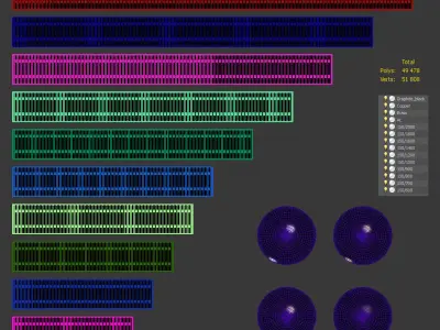 A set of water - floor convectors 3D model