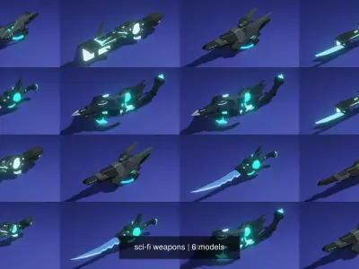 sci-fi weapons 3D Model Pack