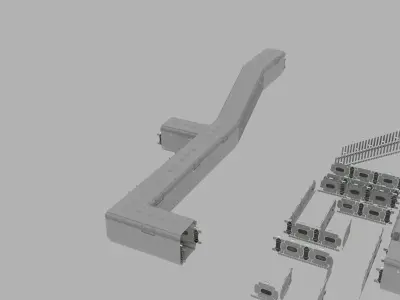 Make your own space station layout - Detailed set Low-poly 3D model