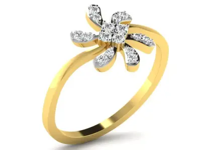 Diamond Ring For Women 3d Print Model 3D print model 43