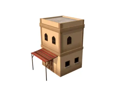 Middle Eastern Style Building - PBR Game Ready Low-poly 3D model purchase
