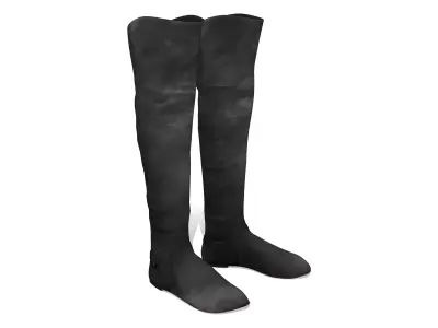 Ladies Over Knee Flat Boots Low-poly 3D model