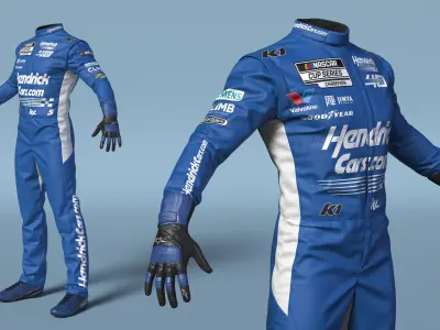  HendrickCars com Fireproof Racing Set with Gloves and Shoes Blue 