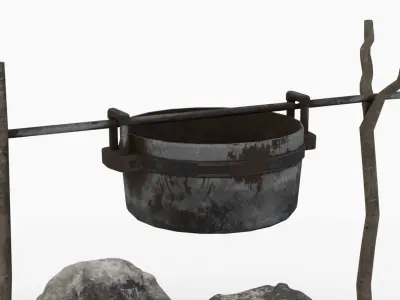 8K Campfire  Low-poly 3D model