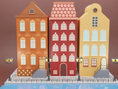 Holland style houses 3D model