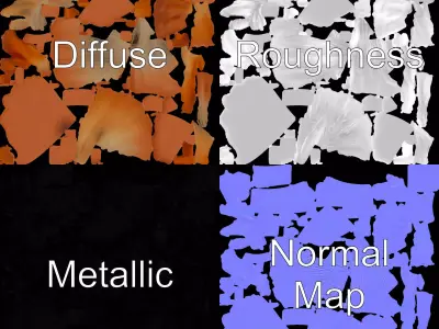 Desert Mountain Terrain model pack Low-poly 3D model