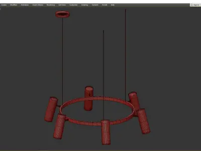 Chandelier Eurosvet Spacer Low-poly 3D model