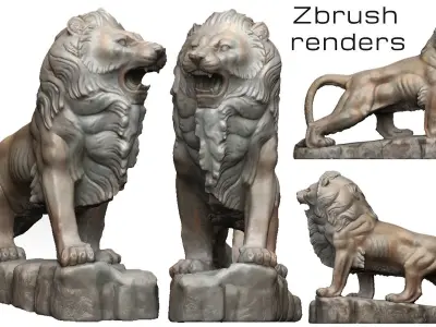 Lion statue 3D model