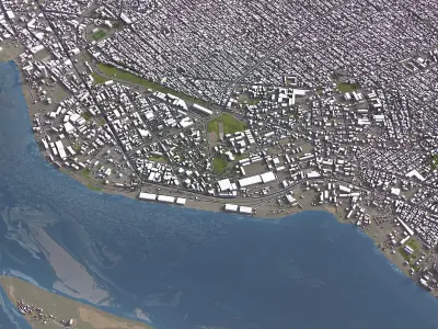 Brazzaville - 3D City Model Low-poly 3D model