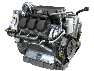  Diesel Turbo Engine with Interior Parts 
